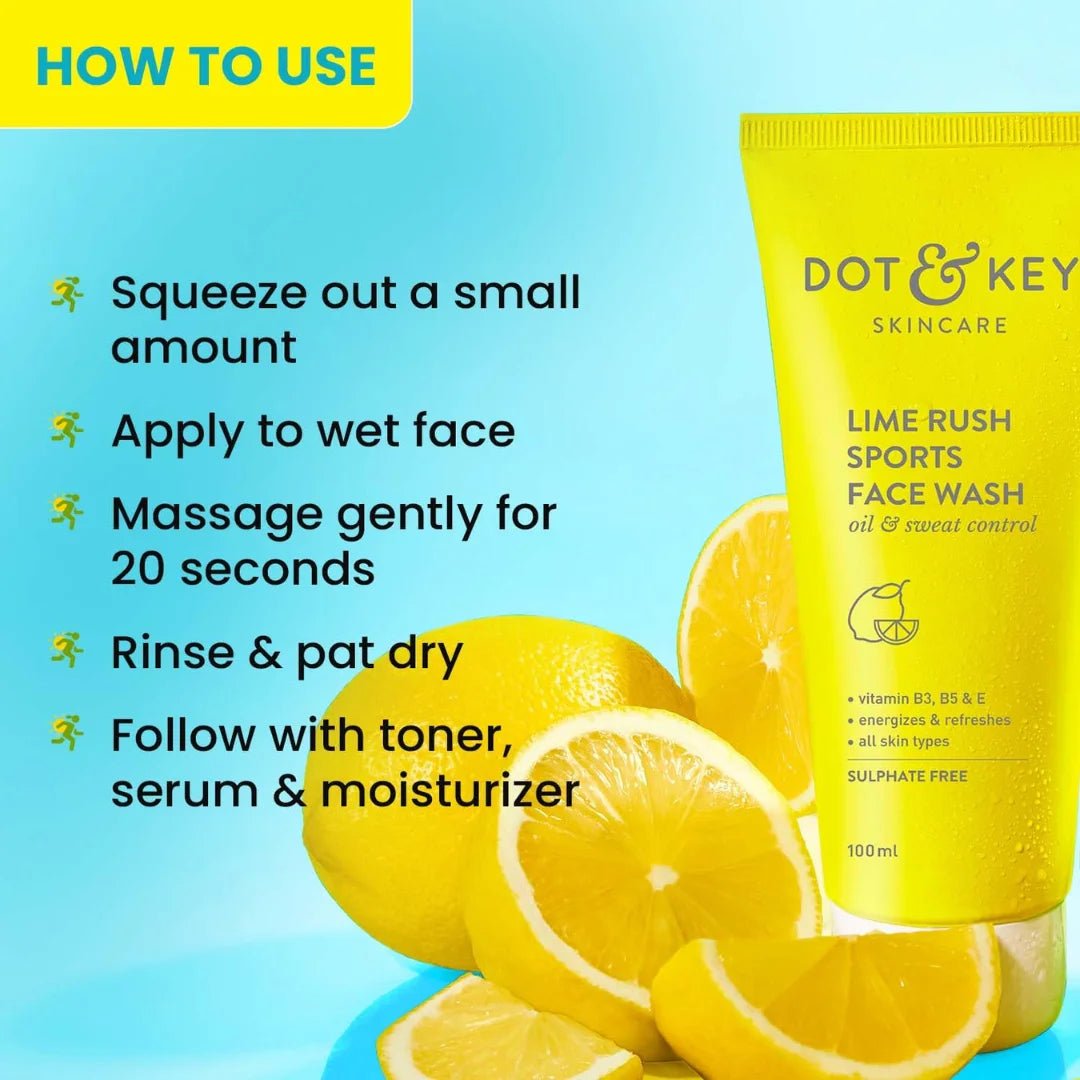 DOT & KEY Lime Rush Sports Face Wash (100ml) - Deals999