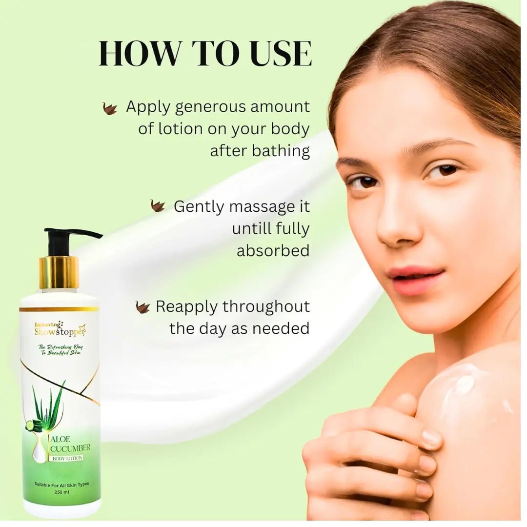 Enchanting Showstopper Aloe & Cucumber Body Lotion for Deep Hydration & Moisturization | Lightweight Daily Moisturizing Lotion for Soft & Smooth. - Deals999