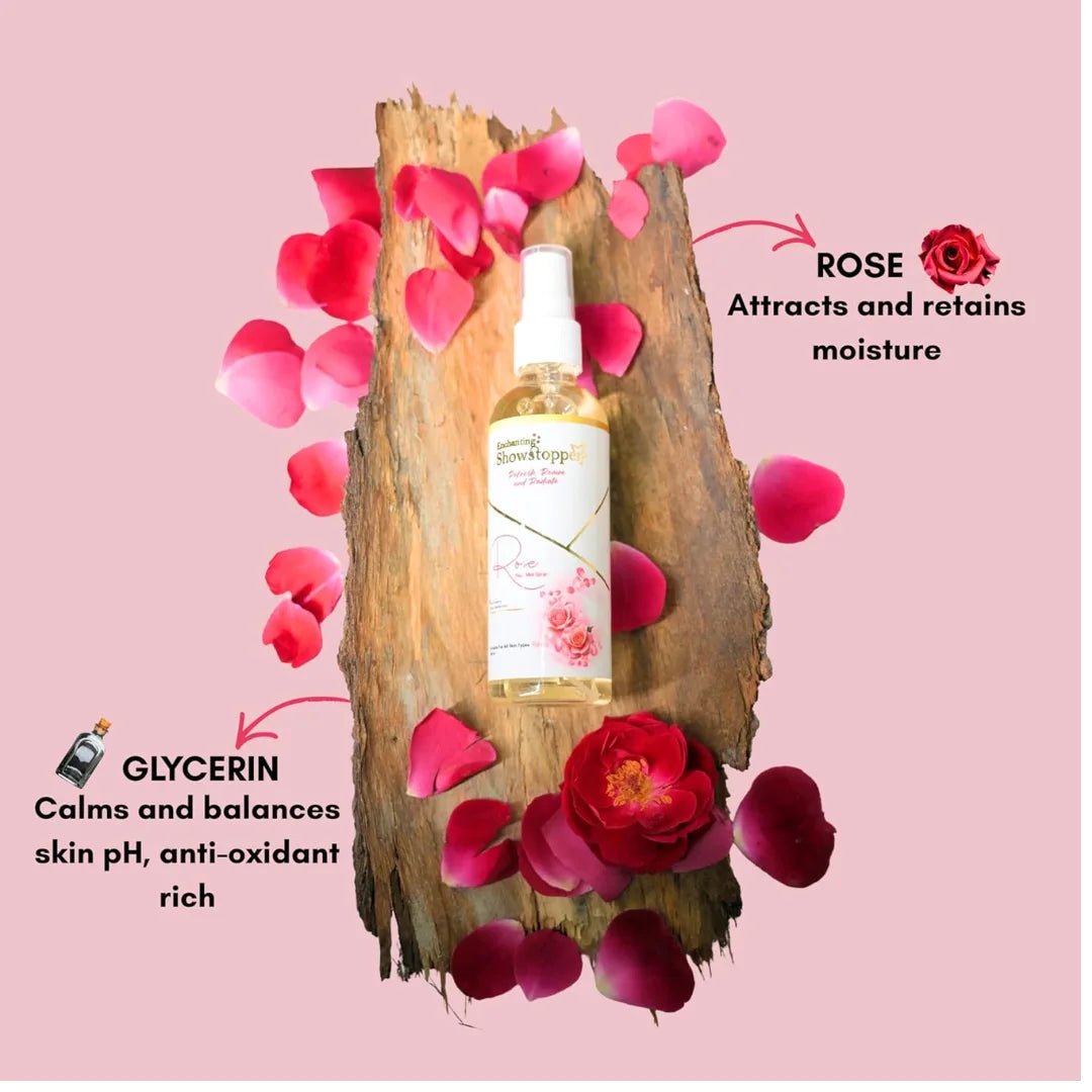 Enchanting Showstopper Rose Face Mist Spray with Natural Rose Water – Hydrating & Refreshing Facial Mist for pH Balance, Soothing Glow, Daily Skincare. - Deals999