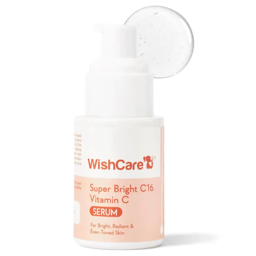 WishCare Super Bright C16 10% Vitamin C Serum For Glowing Skin | With 10% Vitamin C, Niacinamide & Kojic Acid | Face Serum For Women & Men | Reduces Pigmentation & Dark Spots | For Oily Skin, Dry & Combination Skin | 30ml