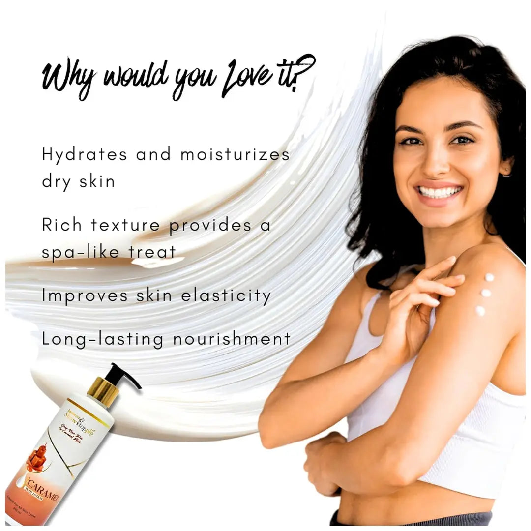 Enchanting Showstopper Caramel Body Lotion for Deep Moisturization, Radiant Glow & Soft Skin | Hydrating Daily Body Moisturizer for Men & Women |.