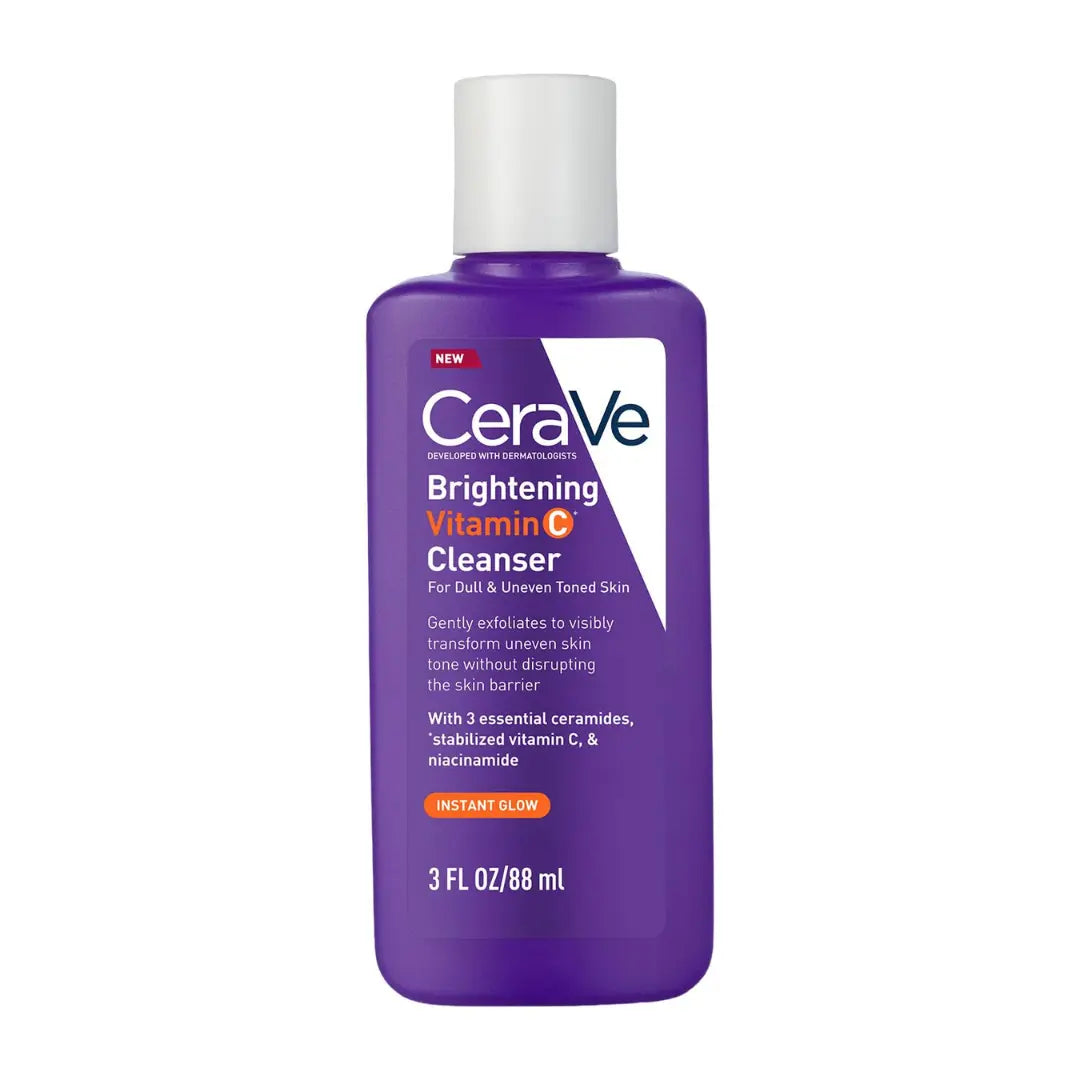 CeraVe Brightening Vitamin C Face Wash For Dull Skin & Dark Spots | Dermatologist Recommended Cleanser with Niacinamide & Ceramides for Uneven Skin Tone | Non-irritating, Fragrance-free, 88 ml