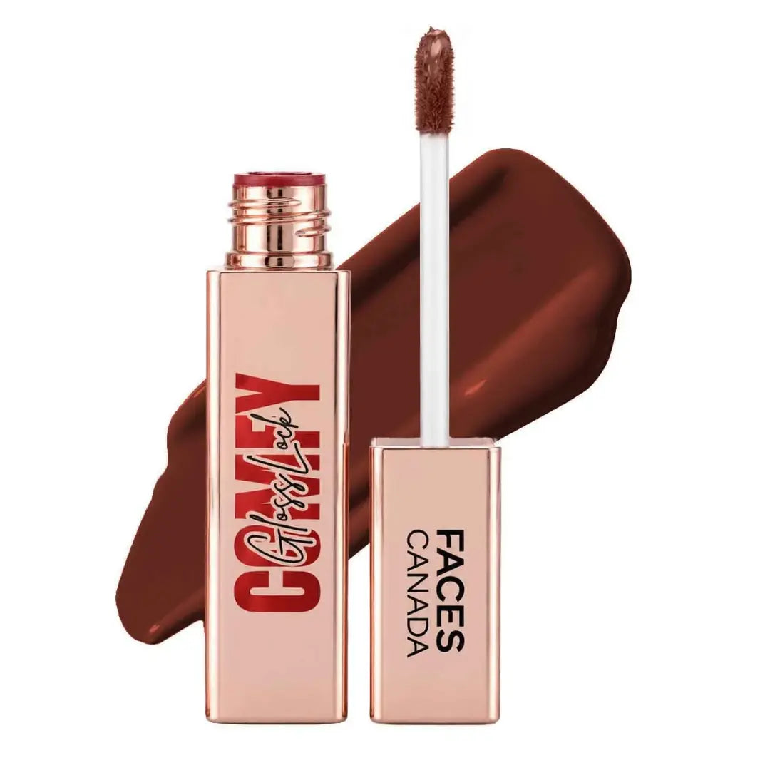 FACES CANADA Comfy GlossLock Liquid Lipstick - 4ml | Rich Vinyl Shine | Glass Lip Effect | Hyaluronic Acid & Shea Butter | Non-Sticky | Lightweight | Transfer Resistant | Nourishing | Long Stay