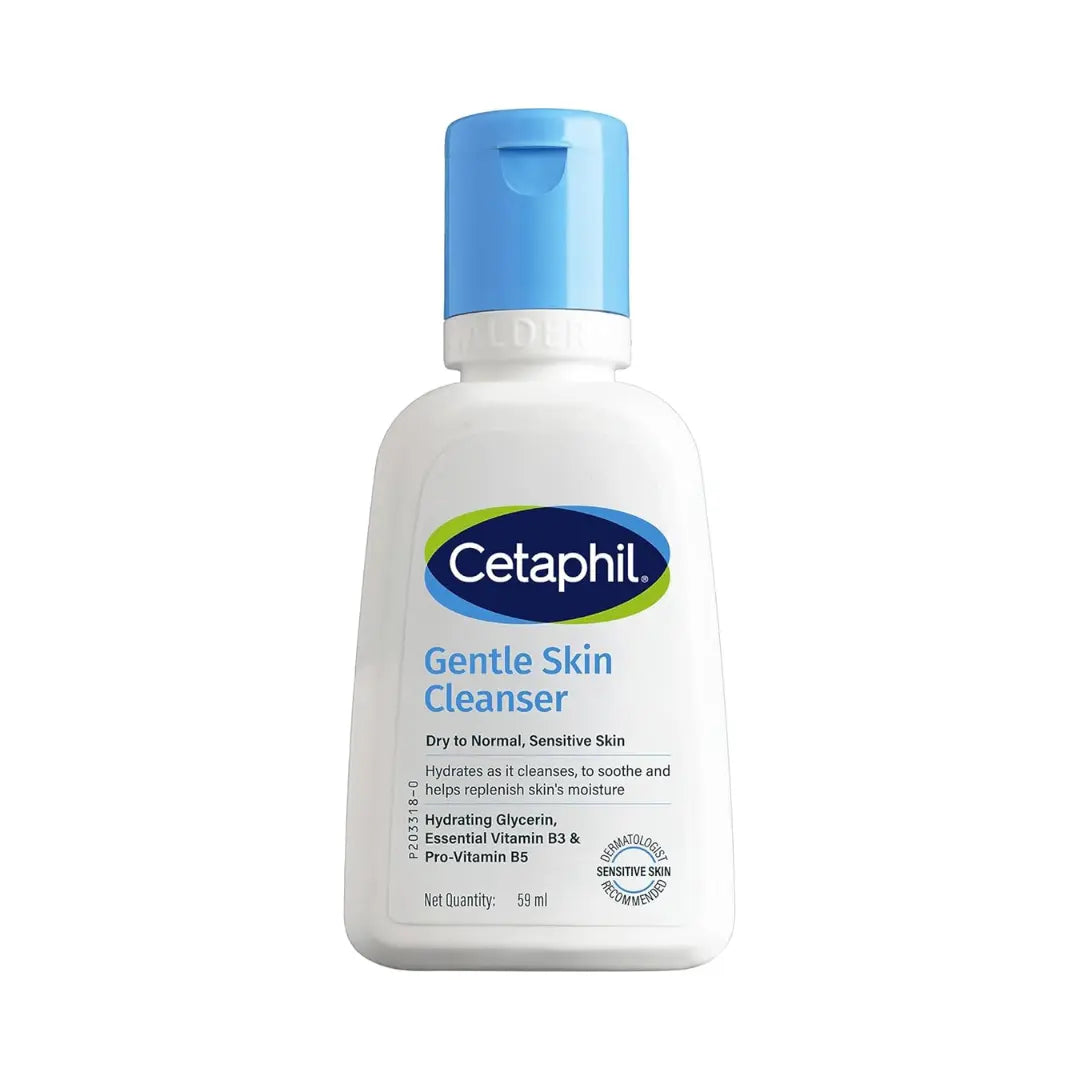 Cetaphil Gentle Skin Hydrating Face Wash 59ml, Paraben Free, Sulphate-Free Cleanser with Niacinamide, Vitamin B5 for Dry to Normal, Sensitive Skin