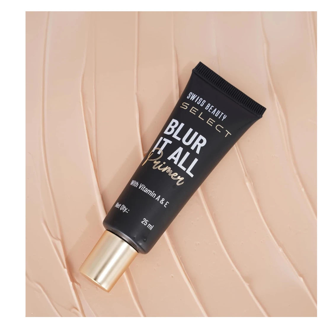 Swiss Beauty Select Blur It All Primer | Minimises Pores and Fine Lines | Infused with Vitamin E and
