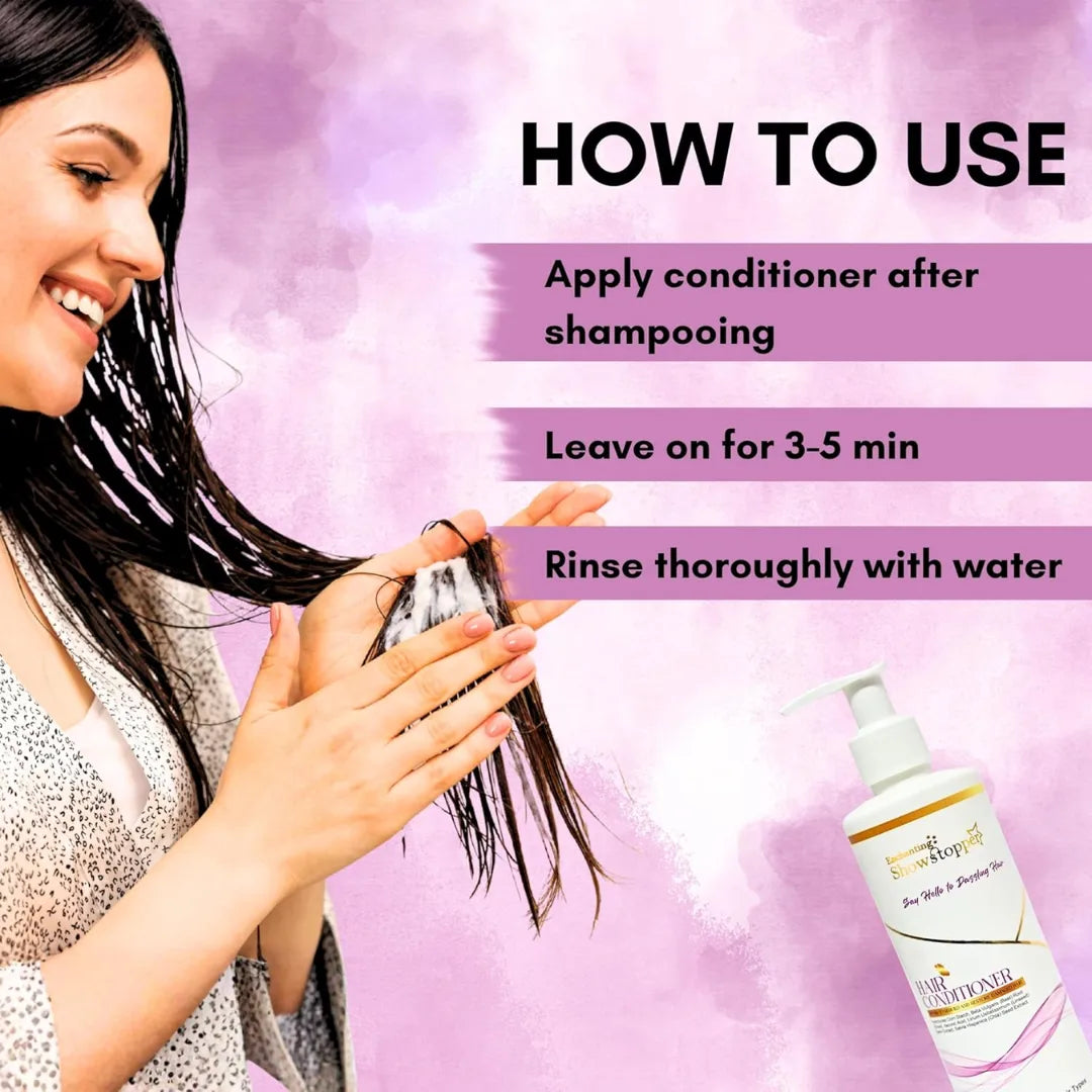 Enchanting Showstopper Hair Conditioner for Dry & Damaged Hair with Itaconic Acid, Arginine & Chia Seed – Deep Repair, Smoothness & Frizz...