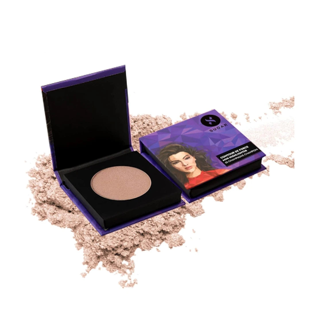 SUGAR Cosmetics Contour De Force Mini Highlighter -Lightweight, Easily Blendable, Illuminating Bronzer, Matte Finish