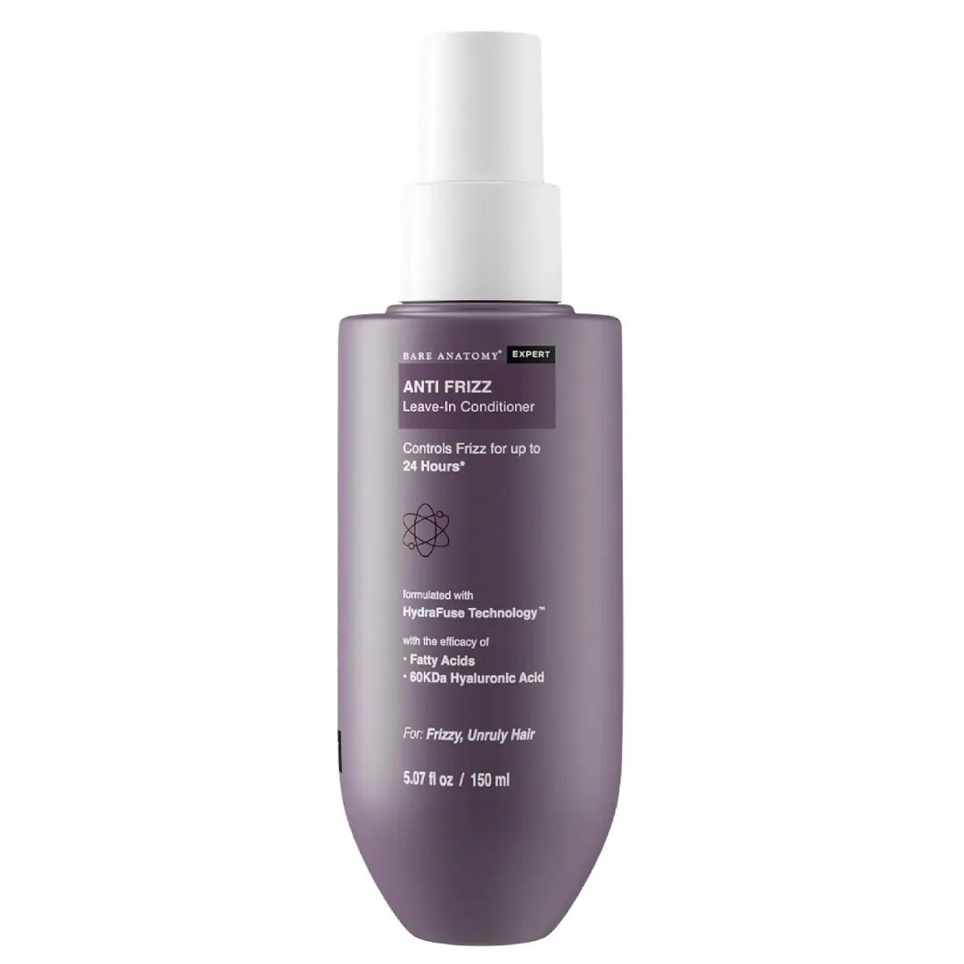 Bare Anatomy Anti Frizz Leave In Conditioner | Deep Conditioned Frizz Controlled Hair For 24 hrs | For Dry & Frizzy Hair | For Women and Men | Get Smoother, Healthy & Glossy Hair | 150ml