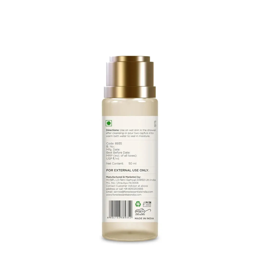 Forest Essentials After Bath Oil Indian Rose | After Shower on Wet Skin | Keeps Skin Hydrated | For Lightly Scented & Soft Skin