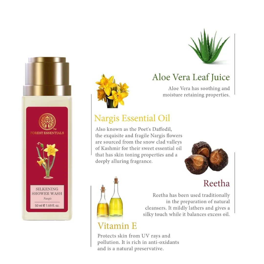 Forest Essentials Silkening Shower Wash Nargis