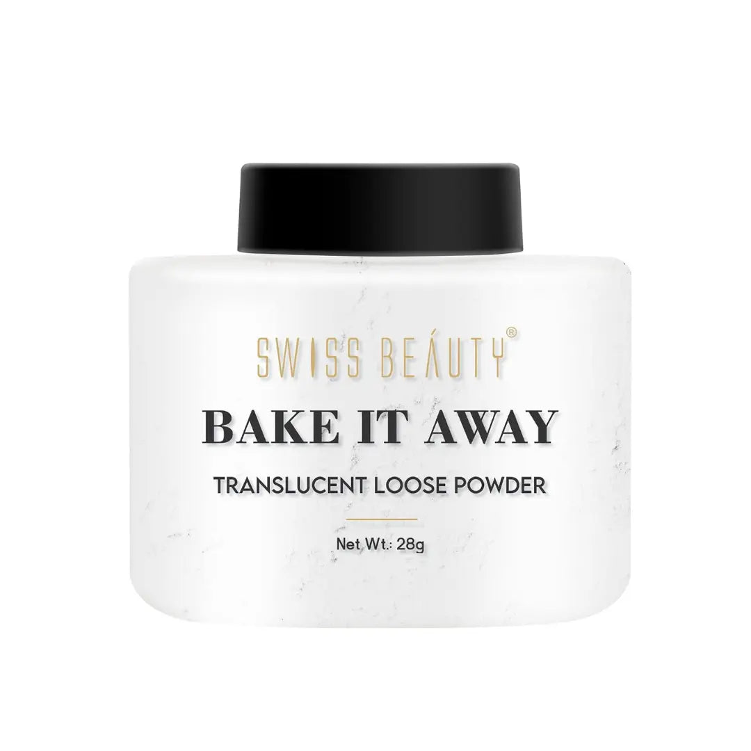 SWISS BEAUTY Bake It Away Makeup Natural Loose Powder | Lightweight Setting Powder | Loose Compact Powder For All Skin Types | Shade 02 Translucent, 28g