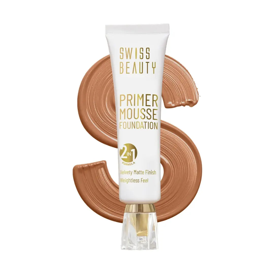 SWISS BEAUTY Primer Mousse Foundation Weightless Smooth & Velvet Touch, Face MakeUp,