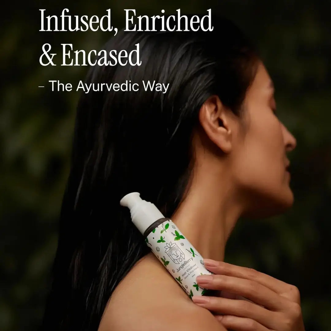Jungleberry Aksa & Holy Basil Hair Vitalising | Baheda & Bhringraj Nourish Scalp & Boost Hair Growth | 50 ml