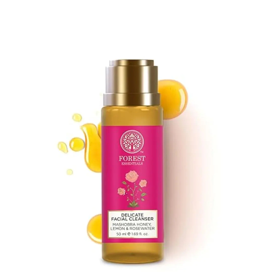 Forest Essentials Ayurvedic Purifying Face Wash Honey, Lemon & Rosewater, 50ml| For Normal to Dry Skin | Sulphate Free