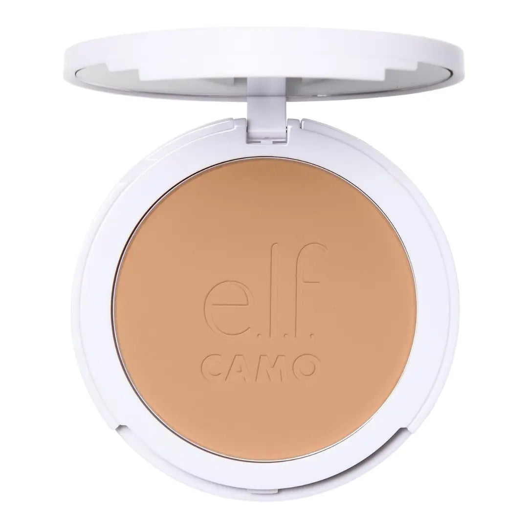 e.l.f. Camo Powder Foundation, Lightweight, Primer-Infused Buildable & Long-Lasting Medium-to-Full Coverage Foundation