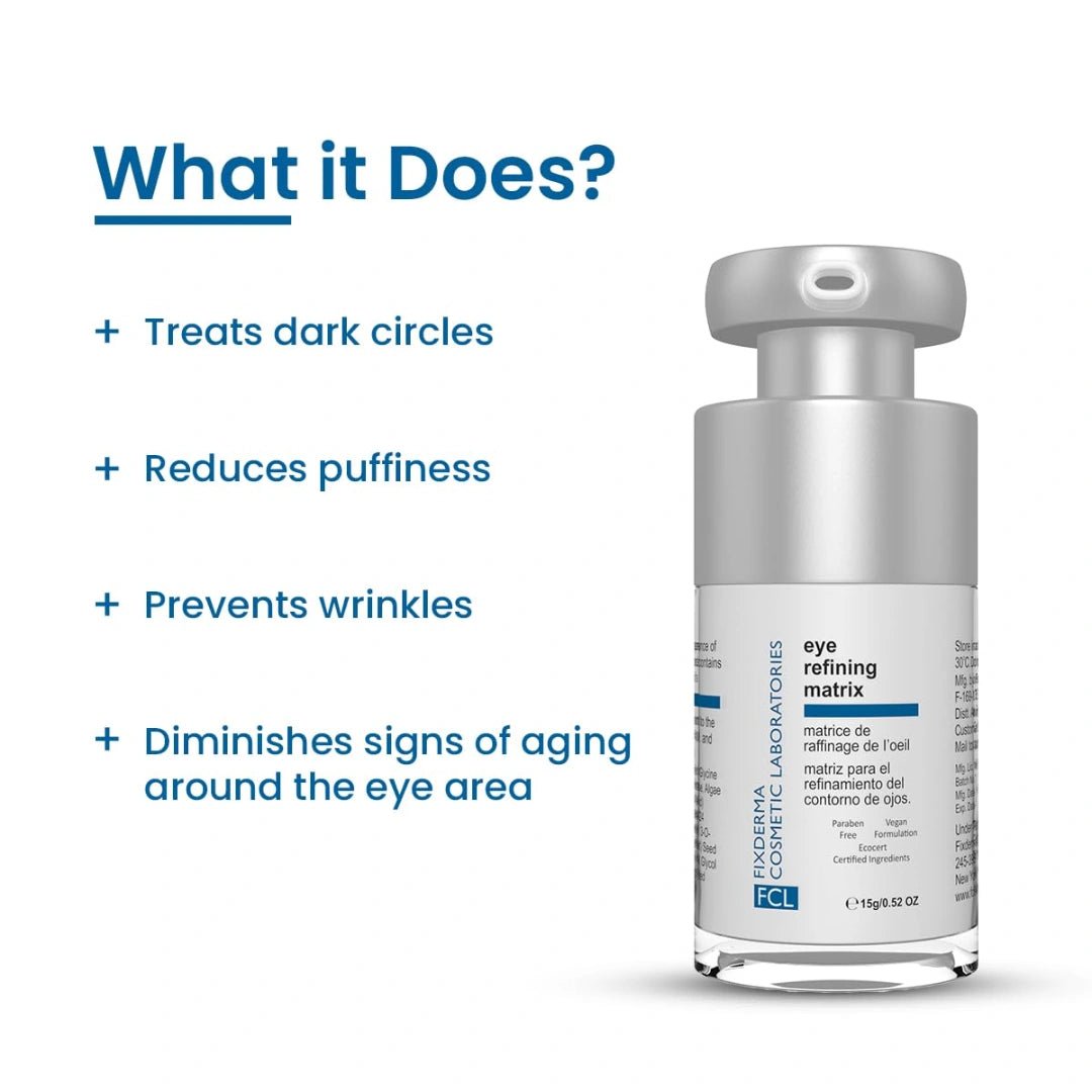 FCL Eye Refining Matrix Under Eye Gel For Dark Circles, Puffiness & Fine Lines with Vitamin C & Hyaluronic Acid | Eye Serum for Dark Circles | For Women & Men Skin Care - 15 gm - Deals999