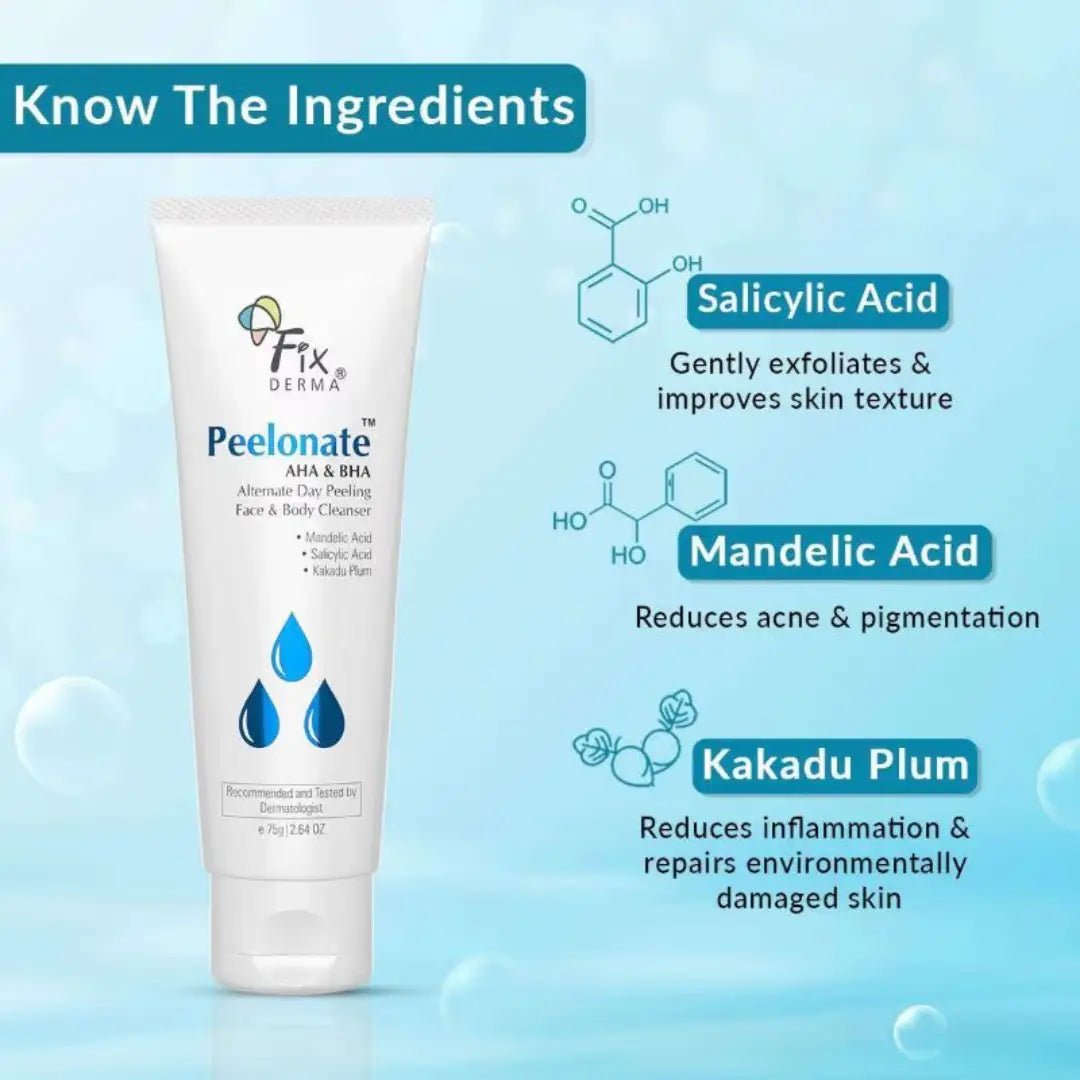 Fixderma Peelonate AHA & BHA Face Cleanser (75 g) - Deals999