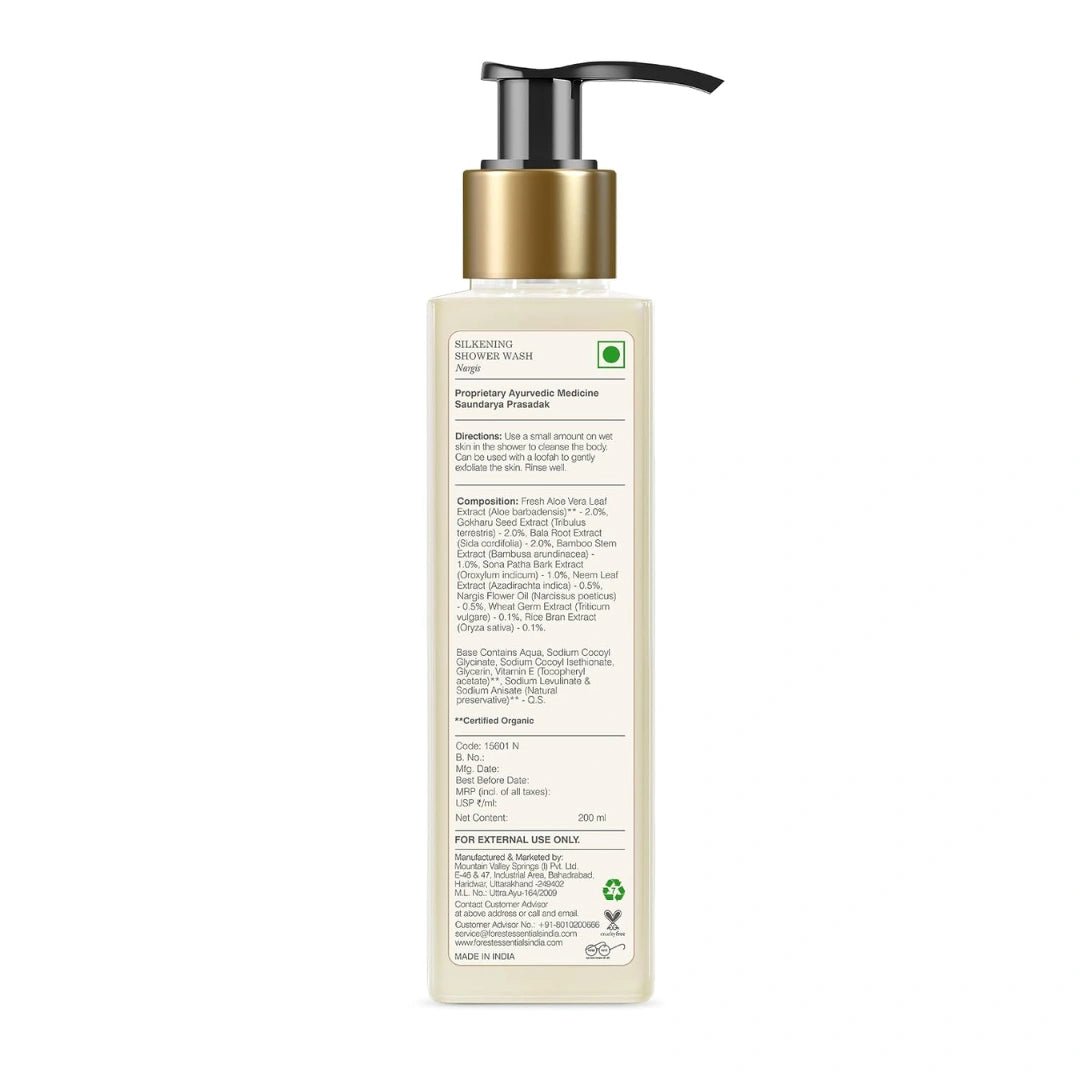 Forest Essentials Shower Wash Nargis | Sulphate-Free Ayurvedic Body Wash | 200ml - Deals999