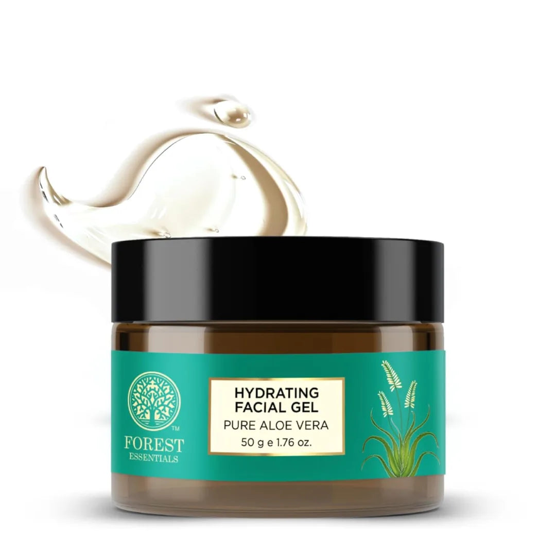Forest Essentials Hydrating Facial Gel Pure Aloe Vera| Ayurvedic Skin Toner & Moisturiser | Natural Aloe Vera Gel for Glowing, Hydrated Skin