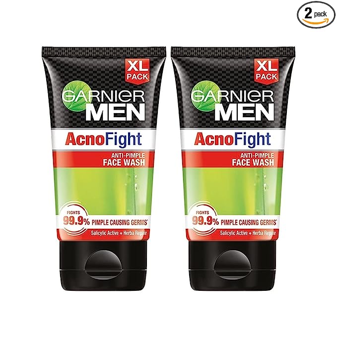 Garnier Men, Anti-Pimple Face Wash, Repairs Skin & Balances Oils, AcnoFight, 2 x 150g (pack of 2)