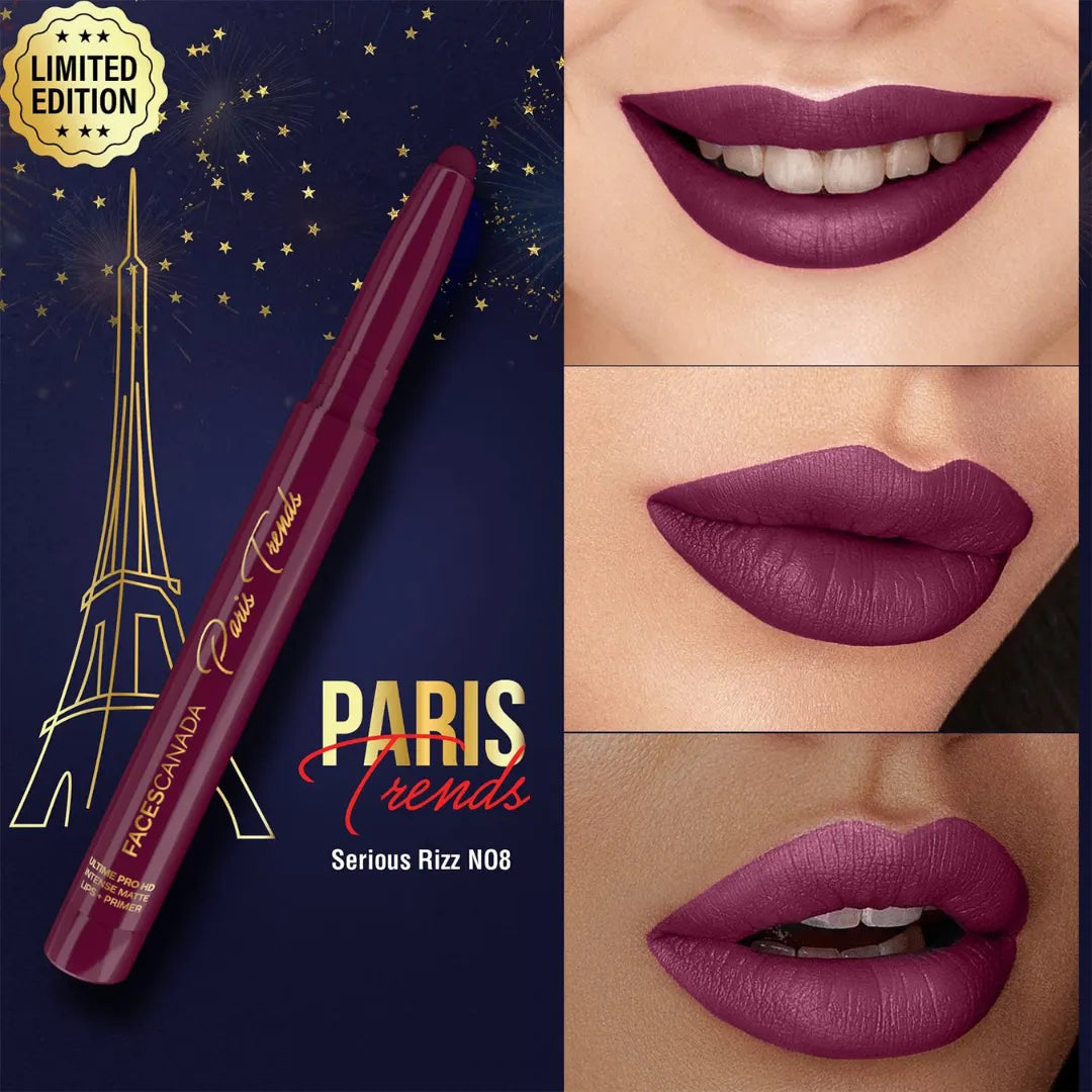 FACES CANADA Ultime Pro HD Intense Matte Lips + Primer - Paparazzi N07, 1.4g, Limited Edition | 9HR Long Stay | Primer Infused For Flawless HD Matte Finish | Intense Color | Lightweight