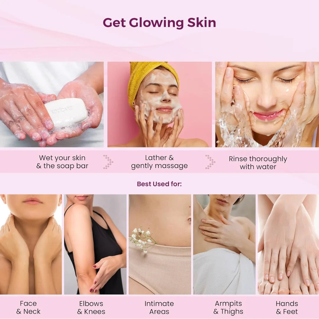 Kozicare Kojic Acid Soap & Glutathione Soap | Bathing | Bath for Men & Women | 75Gm (pack of 3)