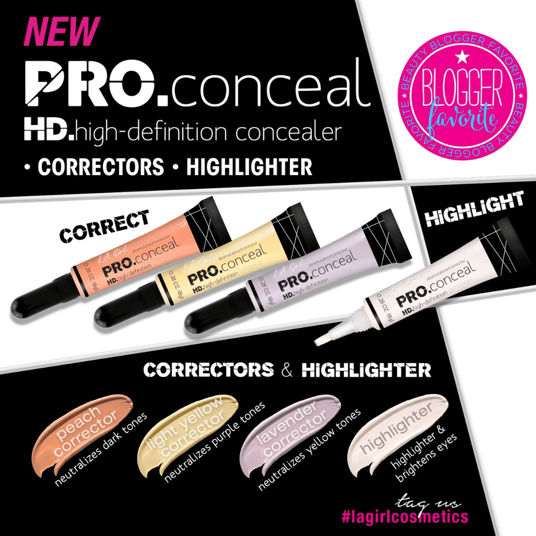 L.A GIRL Pro Cream Conceal Hd High Definition Concealer, Natural Finish, Gc991 Yellow Correcter, Lightweight, Ultra Blendable Liquid Conceal, Longwearing (Vegan & Cruelty - Free)8G - Deals999