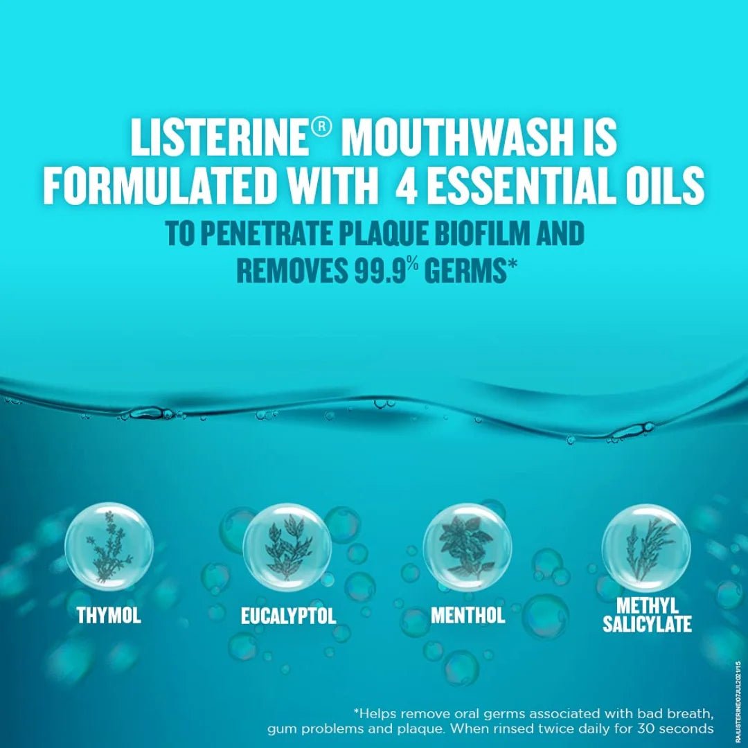 Listerine Cool Mint Mouthwash Liquid, Removes 99.9% Germs, 250ml Combo (Pack of 3) - Deals999