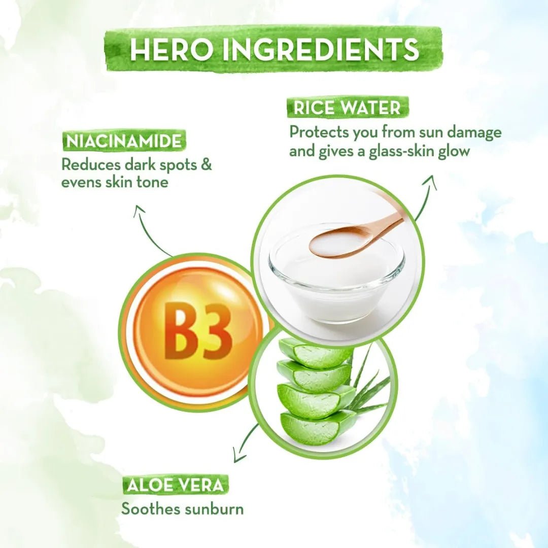 Mamaearth Radiant Rice Glow Combo |Rice Face Wash - 100 ml & Rice Water Dewy Sunscreen - 50g - Deals999