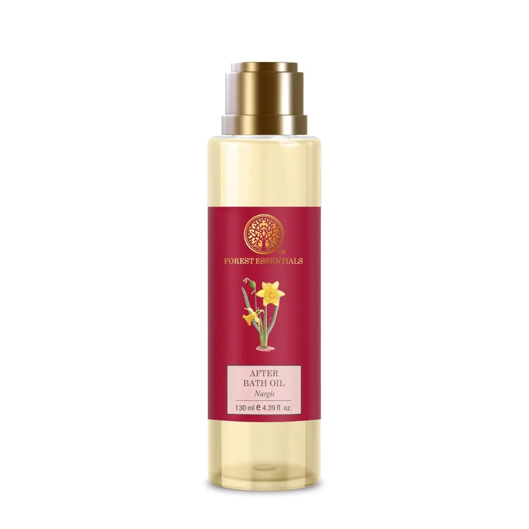 Forest Essentials After Bath Oil Nargis | After Shower on Wet Skin | Keeps Skin Hydrated | For Lightly Scented & Soft Skin | For Daily Use 50ml