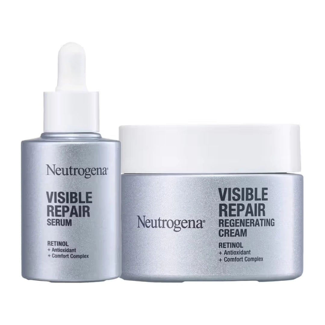 Neutrogena Visible Repair Retinol Face Serum & Moisturizer Duo for Anti - Ageing, Wrinkles, Fine Lines (2pcs) - Deals999