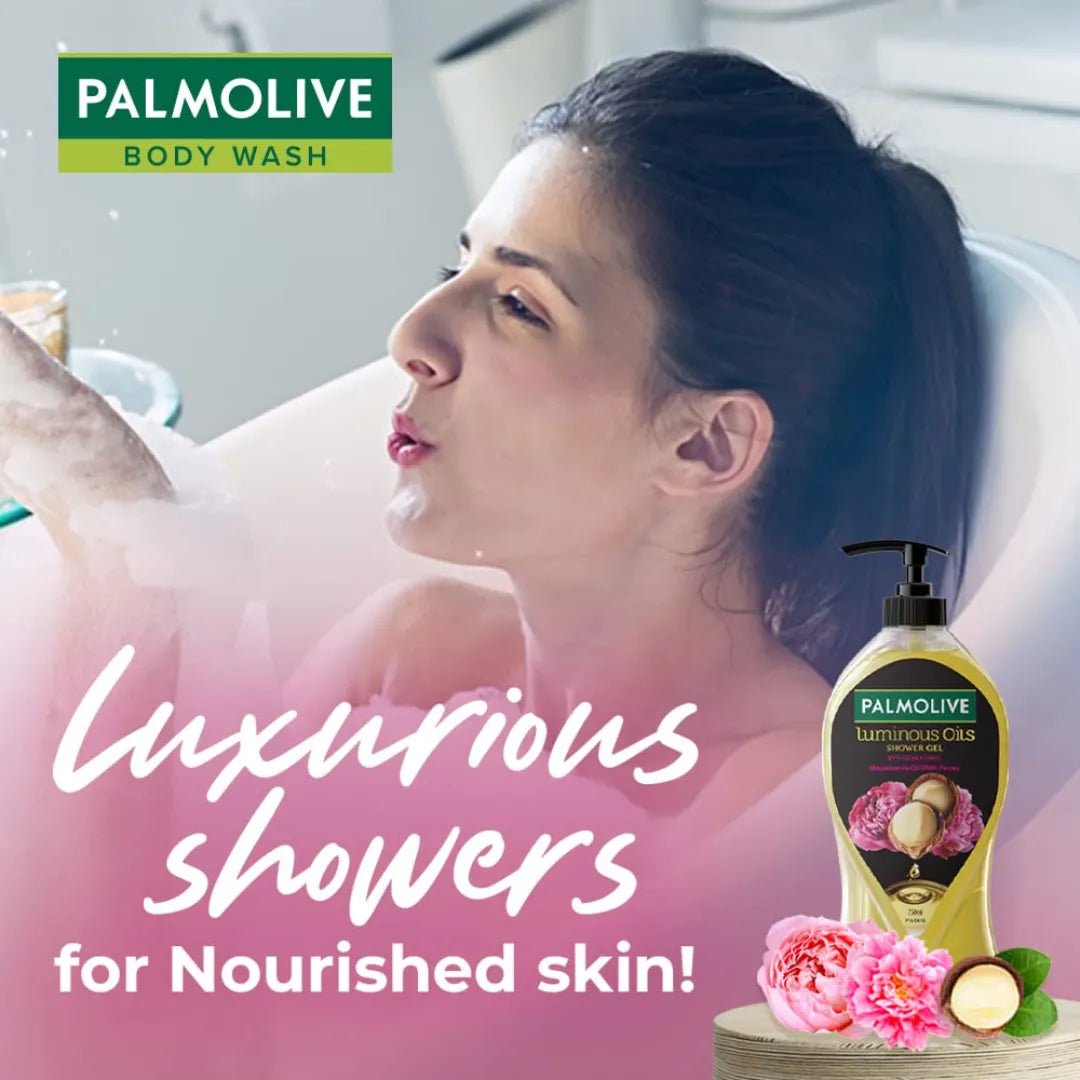 Palmolive Macadamia Oil & Peony Flower Luminous Oils Invigorating, Moisturizing Body Wash (750ml) - Deals999