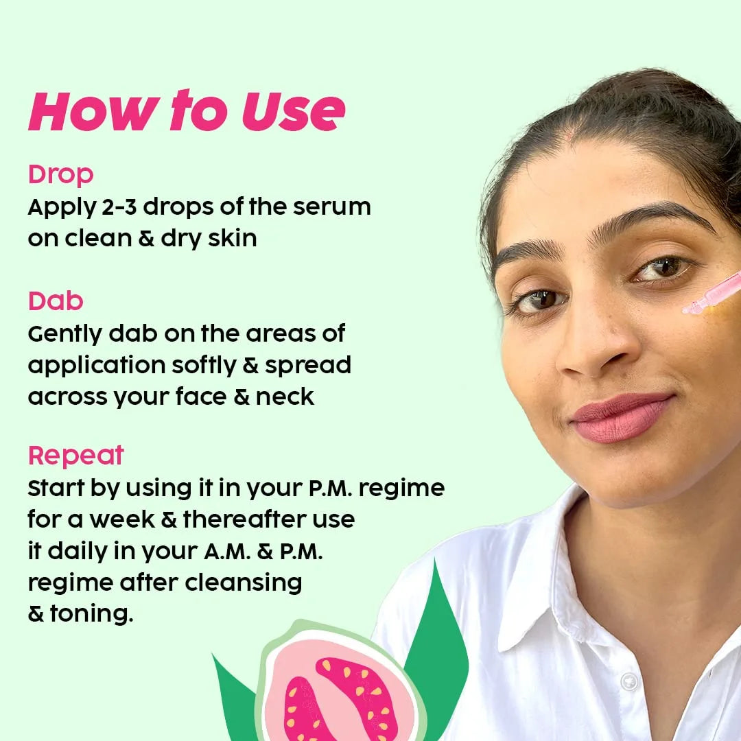 PLIX - THE PLANT FIX 23% Vitamin C Guava Face Serum for Skin Brightening, Clear, Glowing & even toned complexion, 20ml