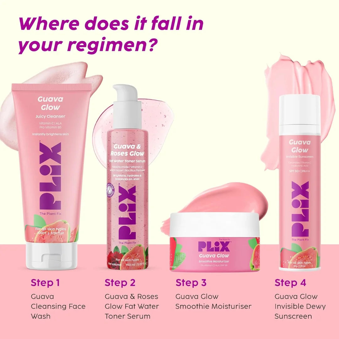 PLIX - THE PLANT FIX Guava & Roses Glow Fat Water Toner Serum | 2-in-1 Toner serum