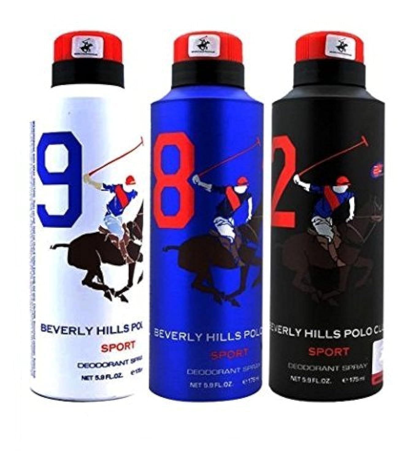 BEVERLY HILLS POLO CLUB 9,8,2 MEN SPORT DEODORANT SPRAY PACK OF 3