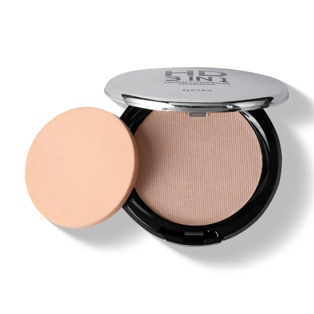 RENEE PRO HD 3 In 1 Compact,Concealer, Foundation - Gres, SPF 20, Matte Finish, High Coverage, Ultralight & Silky Smooth Finish, Enriched With Vitamin E, C & Aloe Vera - 9 Gm