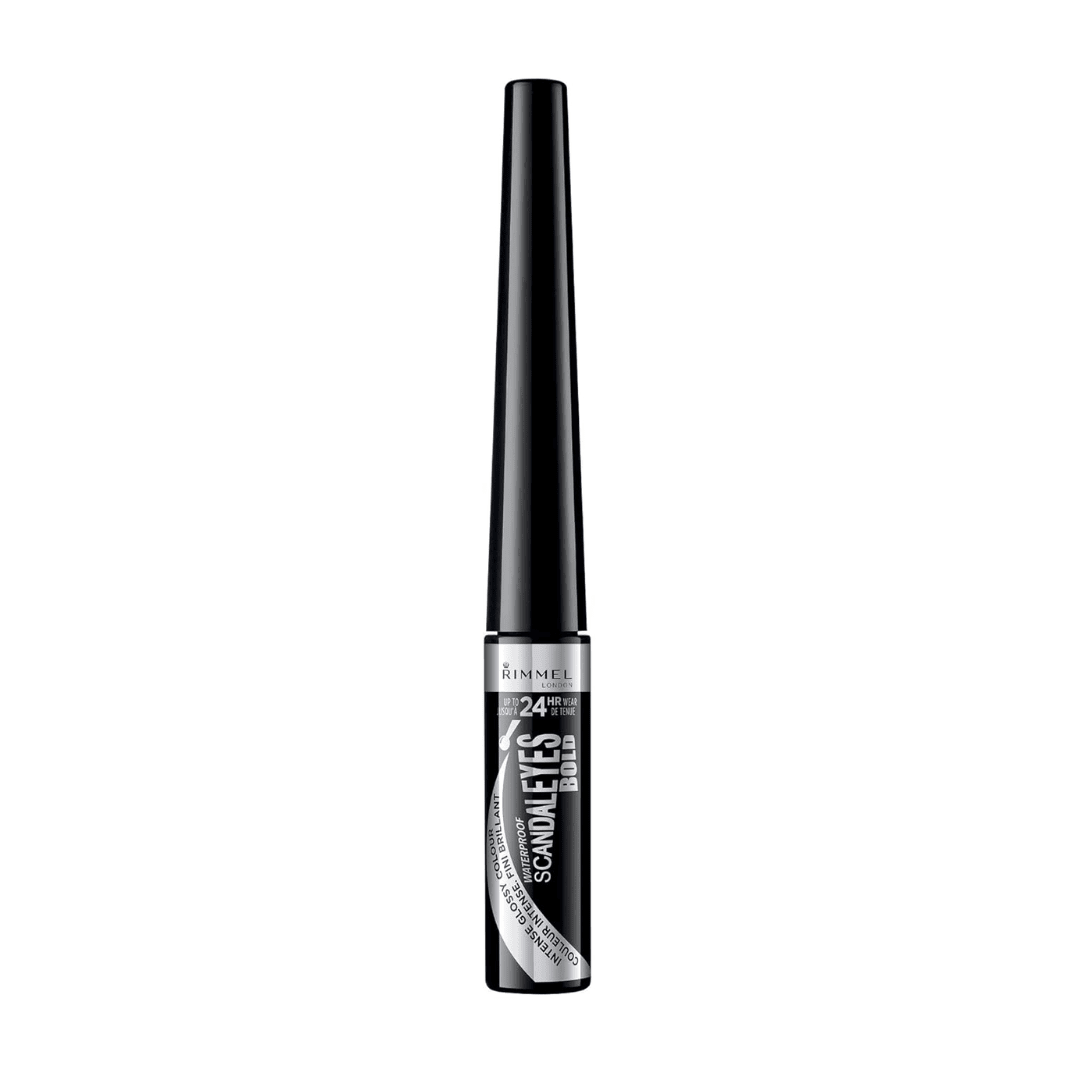Rimmel London Scandaleyes Bold Liquid Eyeliner, Long - Wearing, Easy Removal, Intense Color, 001, Black, 0.08oz - Deals999