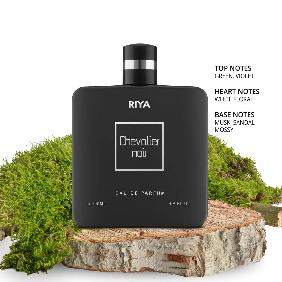 RIYA CHEVALIER NOIR For Men Eau De Parfum Spray Green, Musk, Mossy 100 ML