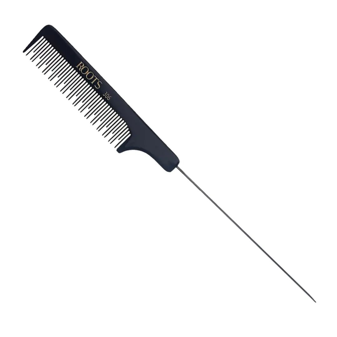 ROOTS - Professional Tail/Wire Comb with Pin Tail | Fine Teeth | Salon Grade - For Men/Women | Ideal for Sectioning & Colouring | Rounded Teeth prevent Hair damage | Length - 4.8 Inch | Model No - 306 - Deals999