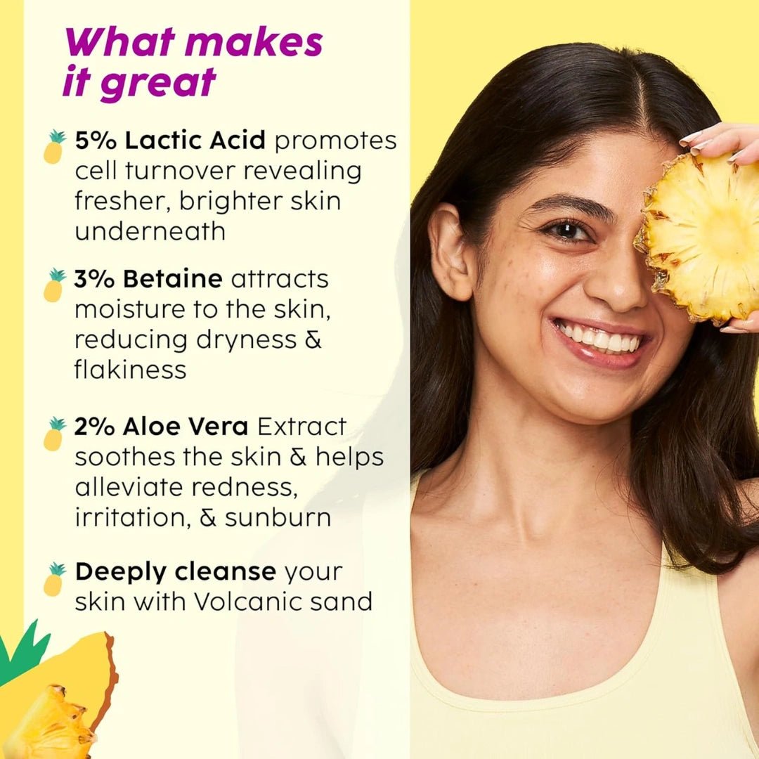 The Plant Fix Plix Pineapple 5% Lactic Acid Exfoliating Body Wash For All Skin Types, Paraben - Free Shower Gel, For Dry, Rough & Strawberry Skin, 236 Ml - Deals999