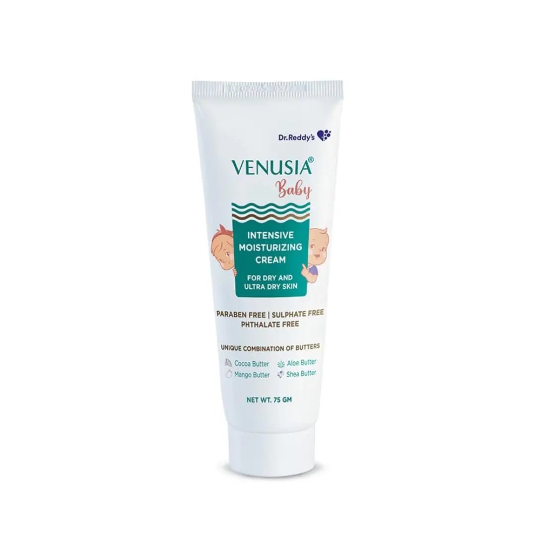 VENUSIA Dr. Reddy's Baby Intensive Moisturizing Cream | Safe, Hydrating and Gentle | Goodness of Shea, Aloe, Cocoa and Mango Butters | Soothes Baby Skin | 75g - Deals999
