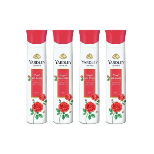 Yardley London Royal Red Rose Deodorant Spray - For Women (600 ml, Pack of 4)