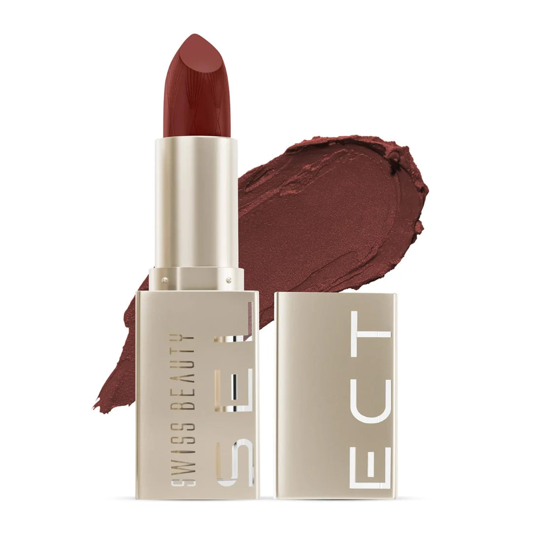 Swiss Beauty Select Crème Touch Hydrating Lipstick | With Vitamin E and Tea Tree Oil | High -shine finish | shade- Indeed Berry, 3g |