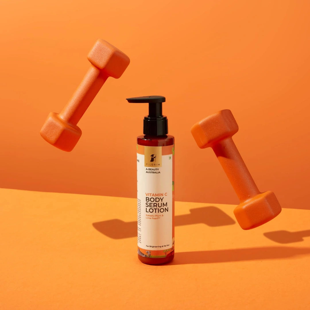 Pilgrim Australian Vitamin C Body Serum Lotion for dry skin with Kakadu Plum & Lime Pearl™ | Fades dark spots & evens skin tone for brightening & detan | For women & men| 150 ml