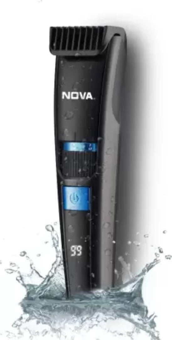 NOVA NHT 1059 Digital Waterproof Runtime: 200 min Trimmer for Men (Grey)