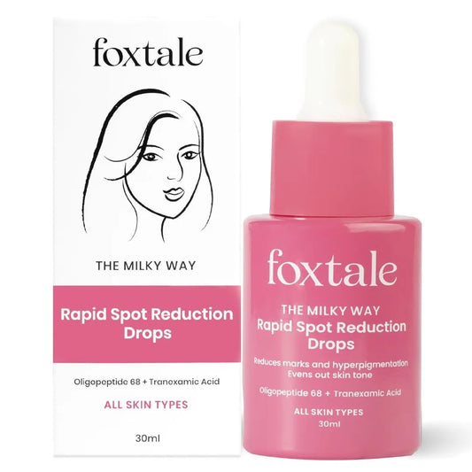 Foxtale Rapid Spot Reduction Drops 3% Tranexamic Acid Face Serum with Peptides & Niacinamide for Hyperpigmentation, Reduces Marks & Dark Spots, Evens Out Skin Tone, All Skin Types, Men and Women - 30 ml