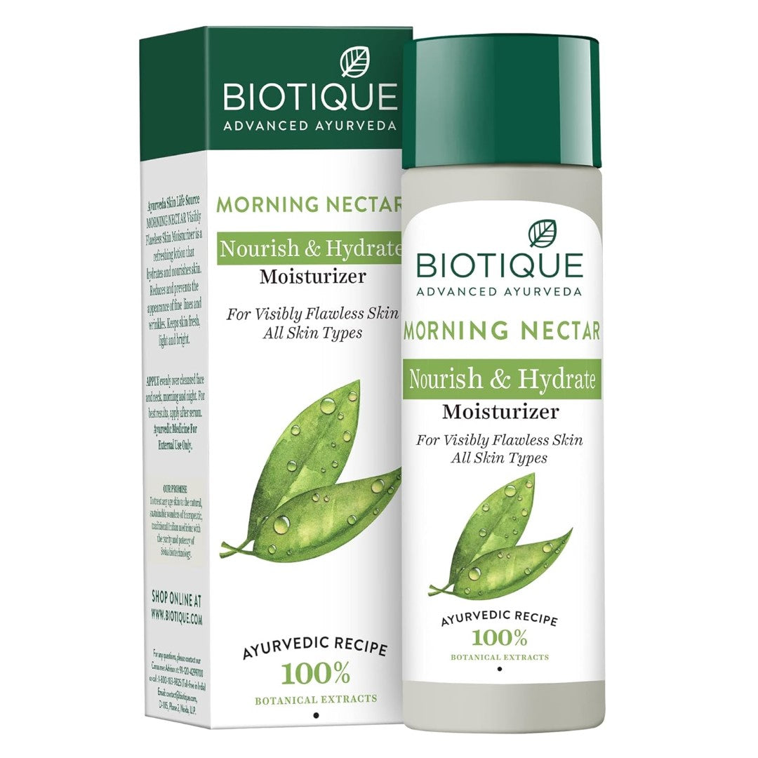 Biotique Morning Nectar Flawless Skin Moisturizer Cream | Prevents Dark Spots, Blackheads And Blemishes | Visibly Flawless Skin | Nourishes And Hydrates Skin| All Skin Types | 120Ml