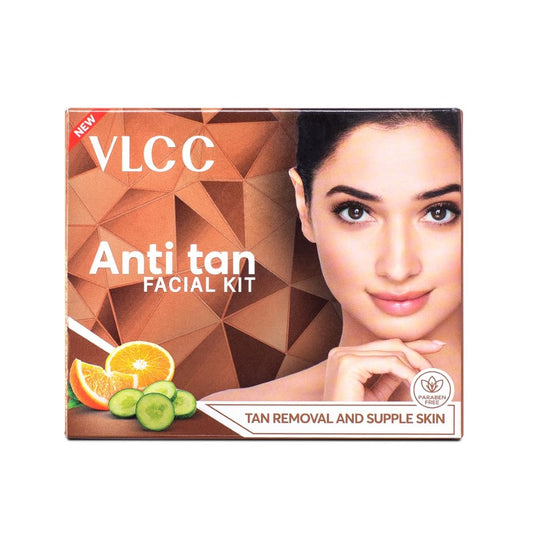 VLCC Anti Tan Facial Kit - 60 g | Power of 25 Vital Ingredients | Fights Sun Tan, Dark Spots, and Sun Spots | Even Nourishes and Protects Skin from UV Rays.