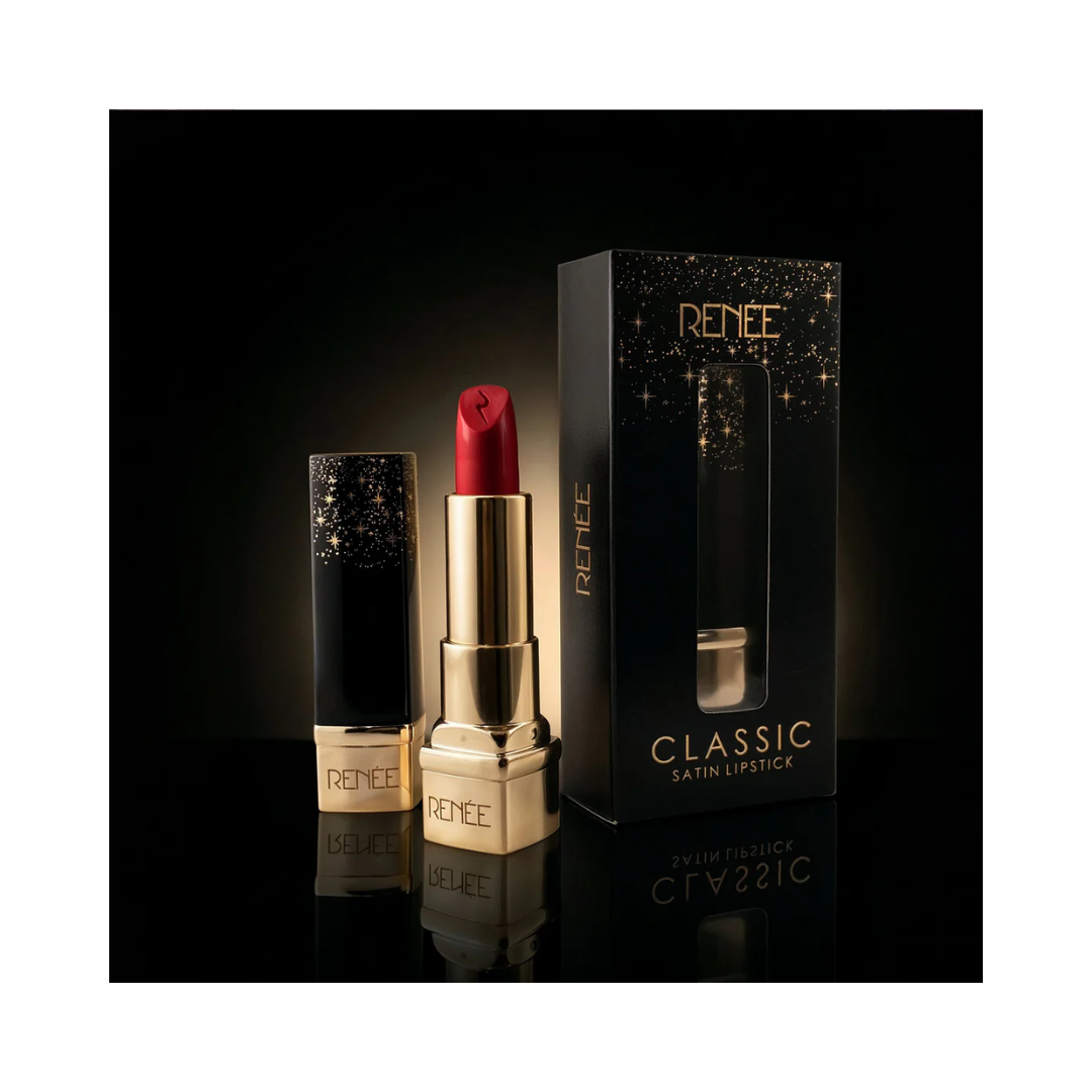 RENEE Classic Satin Matte Lipstick -Soft Sheen, Rich Pigment With Buildable Payoff | Long-lasting, Non-Drying Formula | With Shea Butter, Peptides & Nourishing Oils | 4g