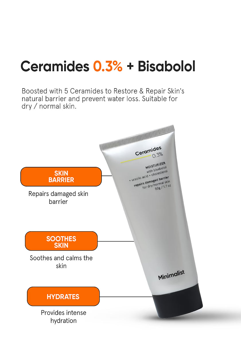 Minimalist Ceramides 0.3% + Bisabolol Moisturizer 50gm